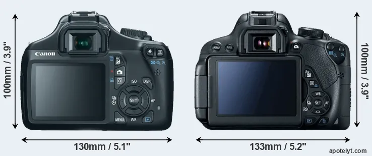 Comparison 1100D or T5i rear