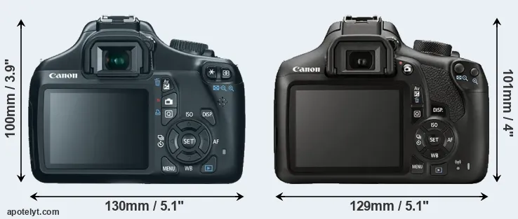 Comparison 1100D or T6 rear