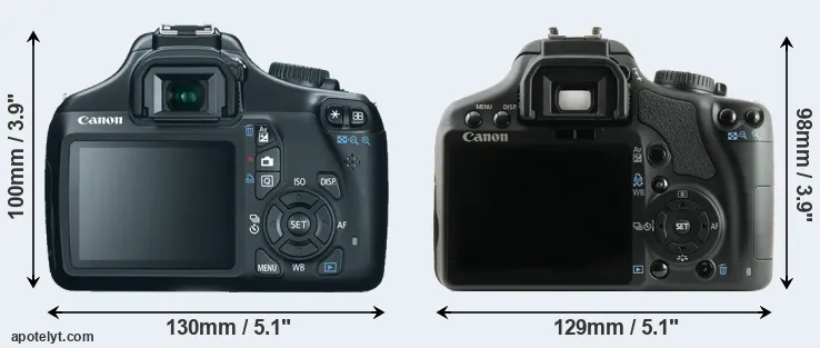 Comparison 1100D or XSi rear