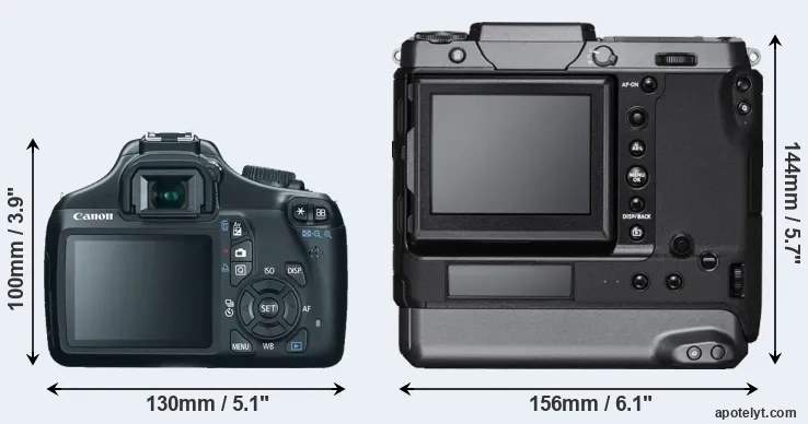 Comparison 1100D or GFX 100 rear