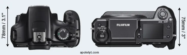 Compare 1100D versus GFX 100 top