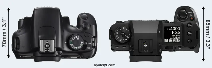 Compare 1100D versus X-H2 top