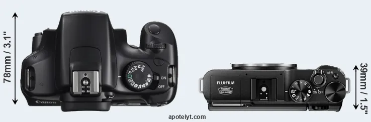 Compare 1100D versus X-M1 top