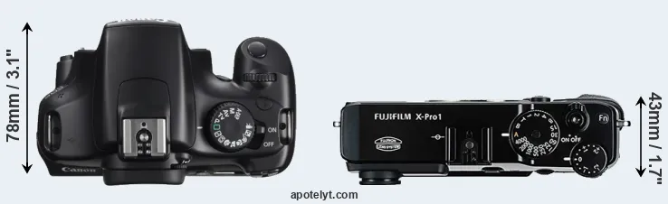 Compare 1100D versus X-Pro1 top