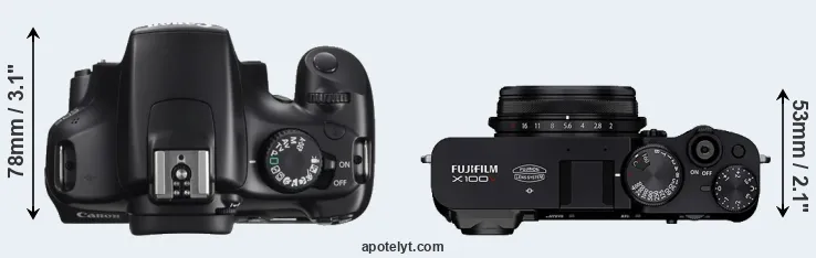 Compare 1100D versus X100V top