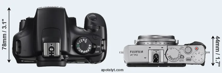 Compare 1100D versus X70 top