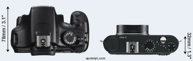 Compare 1100D versus X1 top