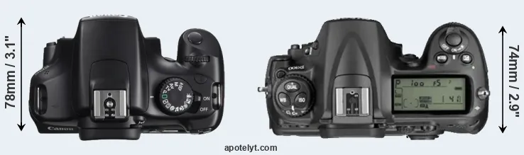 Compare 1100D versus D300 top