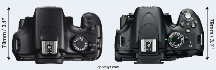 Compare 1100D versus D5100 top