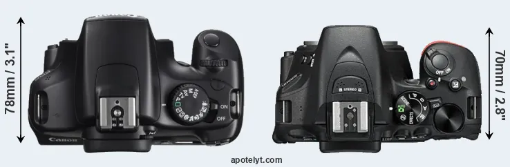 Compare 1100D versus D5500 top
