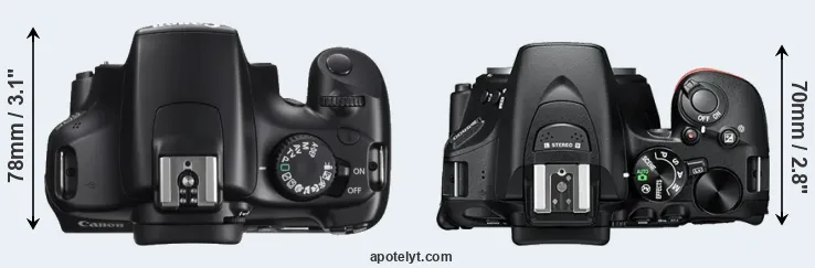 Compare 1100D versus D5600 top