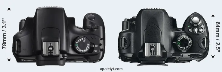 Compare 1100D versus D60 top