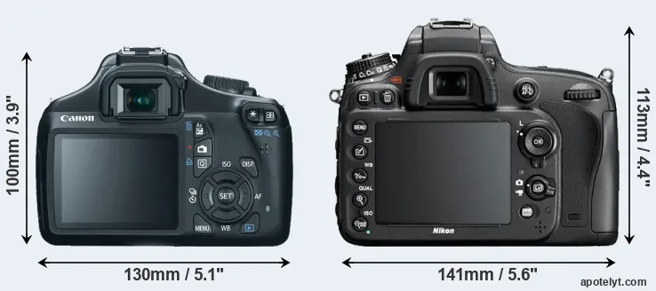 Comparison 1100D or D600 rear