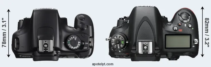 Compare 1100D versus D600 top