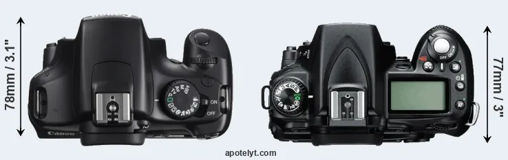 Compare 1100D versus D90 top