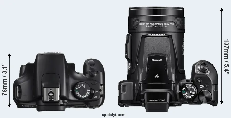Compare 1100D versus P900 top