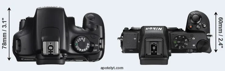 Compare 1100D versus Z50 top