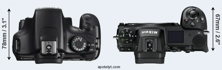 Compare 1100D versus Z7 top