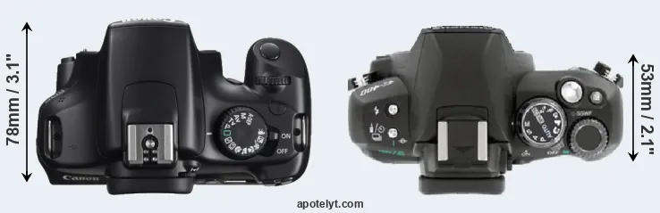 Compare 1100D versus E-400 top