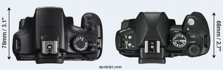 Compare 1100D versus E-520 top