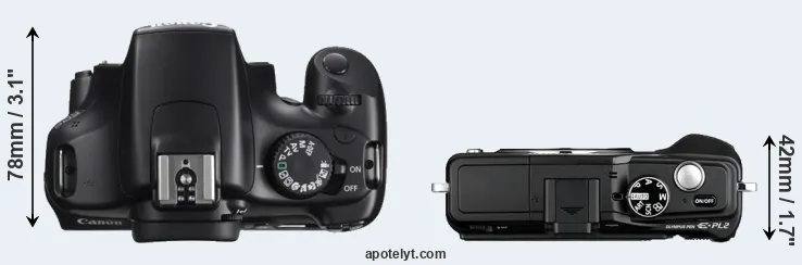 Compare 1100D versus E-PL2 top