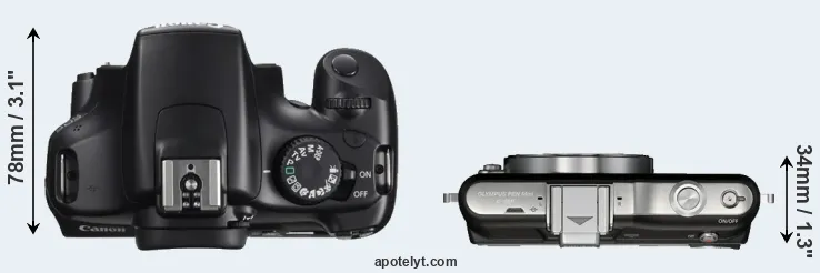 Compare 1100D versus E-PM1 top