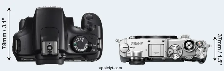 Compare 1100D versus PEN-F top