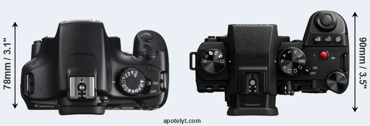 Compare 1100D versus G9 II top