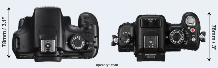 Compare 1100D versus GH2 top