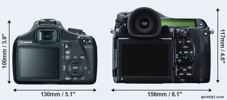 Comparison 1100D or 645Z rear