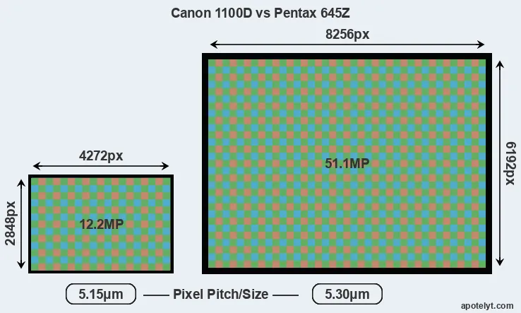1100D versus 645Z MP