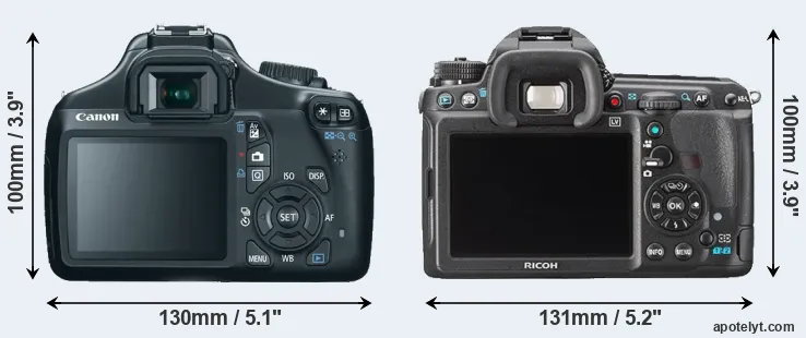 Comparison 1100D or K-3 rear