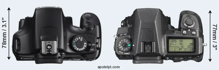 Compare 1100D versus K-3 top