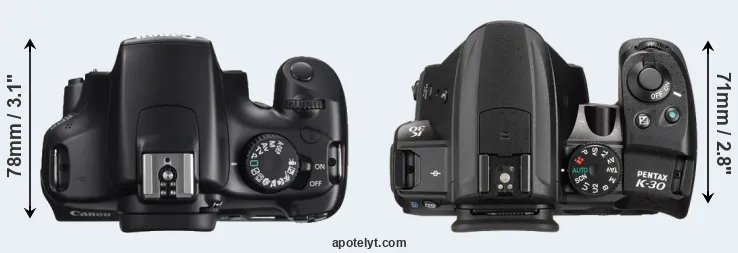 Compare 1100D versus K-30 top