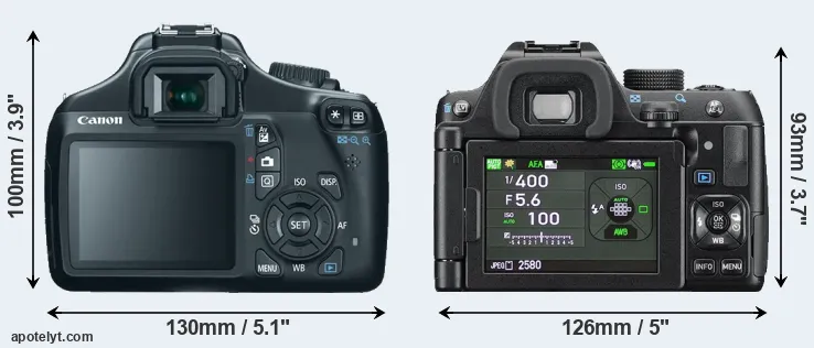 Comparison 1100D or K-70 rear