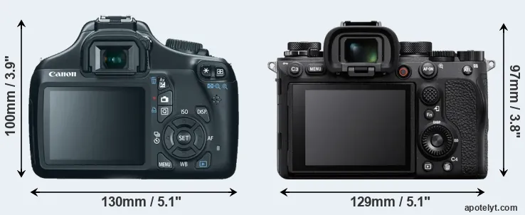Comparison 1100D or A1 rear