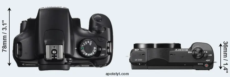 Compare 1100D versus A5100 top