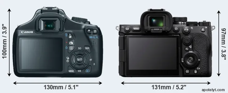 Comparison 1100D or A7R V rear