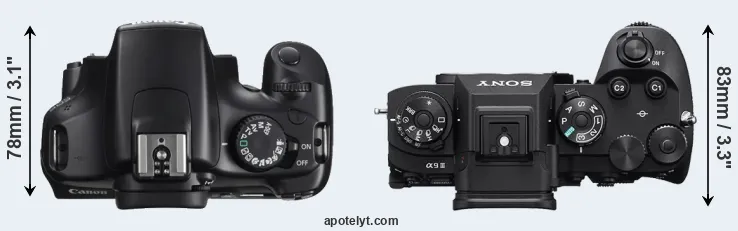 Compare 1100D versus A9 III top