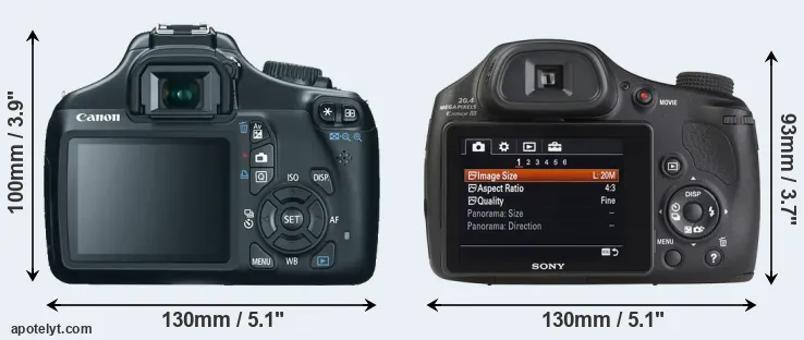 Comparison 1100D or HX350 rear
