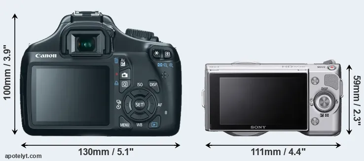 Comparison 1100D or NEX-5 rear