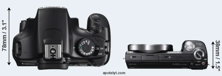 Compare 1100D versus NEX-5N top