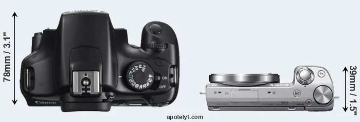 Compare 1100D versus NEX-5T top