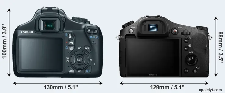 Comparison 1100D or RX10 II rear