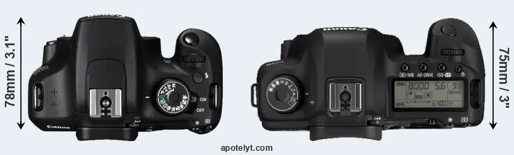 Compare 1200D versus 5D Mark II top