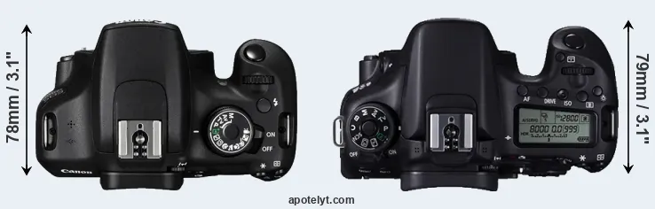 Compare 1200D versus 70D top