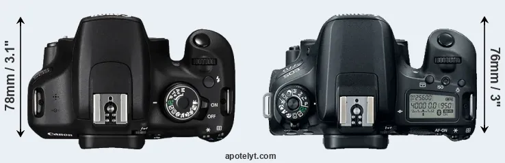 Compare 1200D versus 77D top