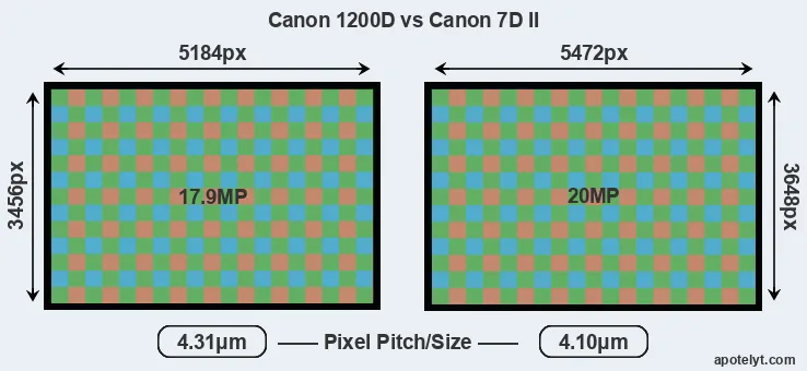 1200D versus 7D Mark II MP