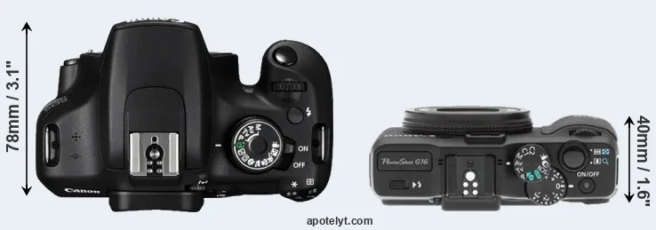 Compare 1200D versus G16 top