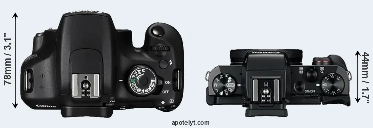 Compare 1200D versus G5X top
